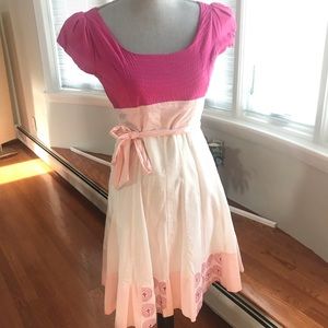 Shu Lami Pink & White Dress, Sz. S